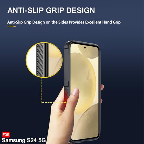 Image of TheGiftKart Liquid Silicon Back Cover Case for Samsung Galaxy S24 5G | Shockproof Military Grade Protection | Micro-Fibre Cloth On Inner Side | Built-in Anti-Slip Grip Samsung S24 Cover (TPU, Black)