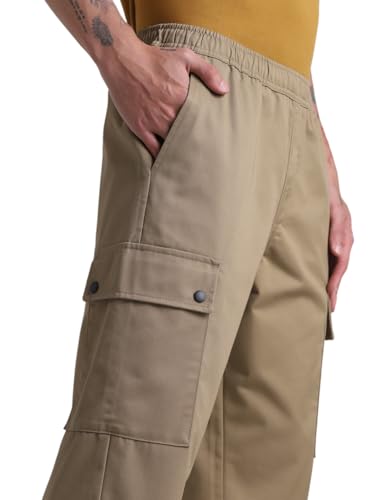 Image of Jack & Jones Men's Mid Rise Regular Fit Cargo Trousers| Men Cargo Pants Cotton | Cargos for Men