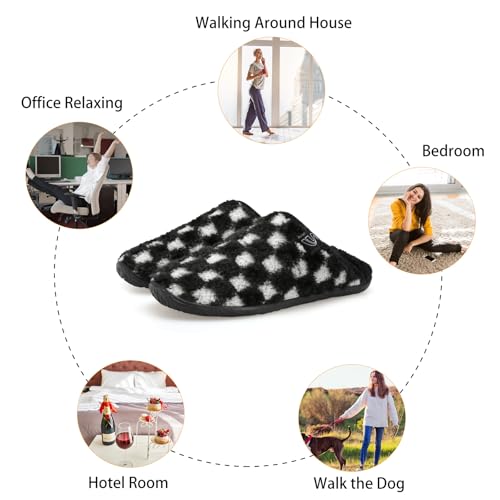 Image of Spesoul Fuzzy House Slippers for Women Men Indoor Closed Back Lightweight Cozy Faux Furry Lining Barefoot House Shoes Slipper Socks for Bedroom Home Office Yoga Outdoor Walking Shoes