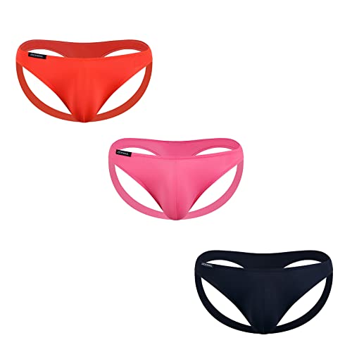 JOCKMAIL 3PCS/Pack Mens Thongs Underwear JockStrap Mens Bikini Underwear G-string Jockstraps for Men Ice Silk Jockstrap2