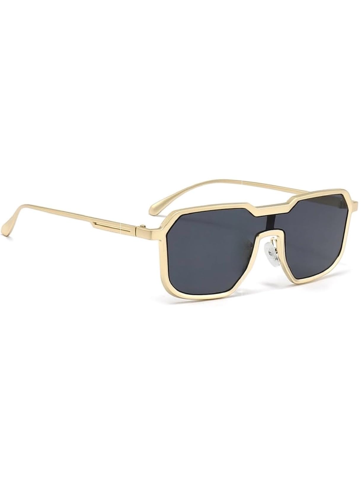 One Piece Designer Punk Style Metal Sunglasses for Men and Women With UV400 Protection.-picture-50