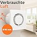MKK Badlüfter 90mm Wandmontage Leise Lüfter Wohnraumlüfter Weiß (Kabel + Schalter)