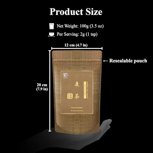 Image of YEDOENSIS Mugicha Powder - Organic Japanese Barley Tea Powder, Vegan, Caffeine-Free (100g)