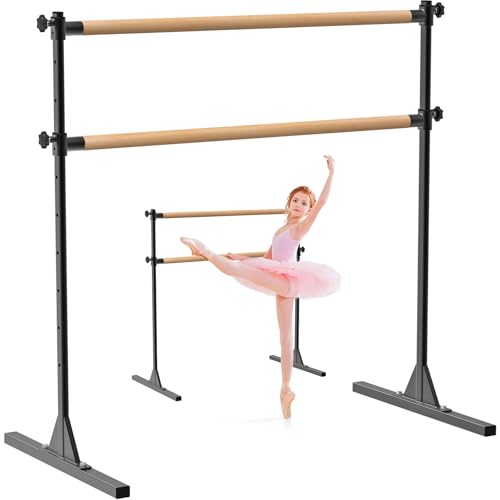 SELEWARE Höhenverstellbare Ballettstange, freistehende Ballettstange, robuste Tanzstange, unterstützt Stangenbewegungen, Körperdehnung, Klimmzüge, rutschfest