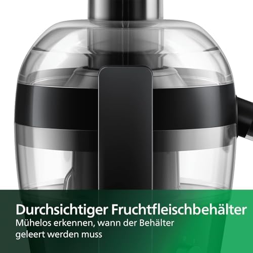 Bild 3 - Philips Viva Collection Entsafter - Kompaktes Design, QuickClean-Technologie, Direktsaft in Glas, 500W Motor, 1,5L Fassungsvermögen, Tropf-Stopp, Leicht zu reinigen (HR1832/00)