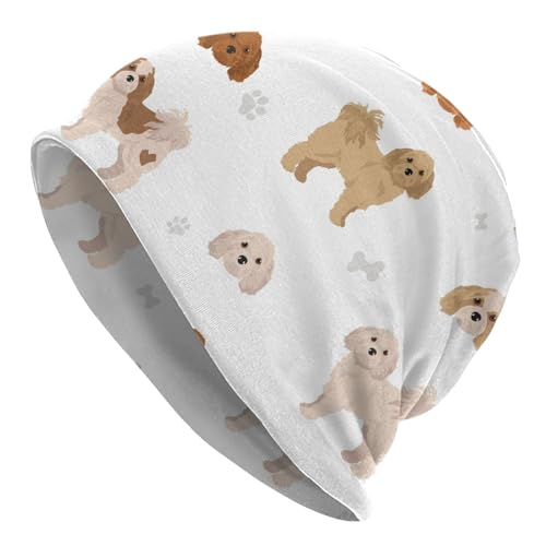 Cute Cavachon Pattern Beanie Hat Skull Cap miniatura 1