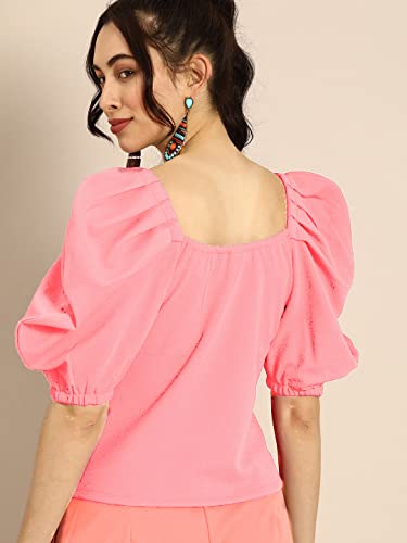 Image of Women's & Girl's Solid Short Sleeve Crop Top (LY-TopD6 Variation)