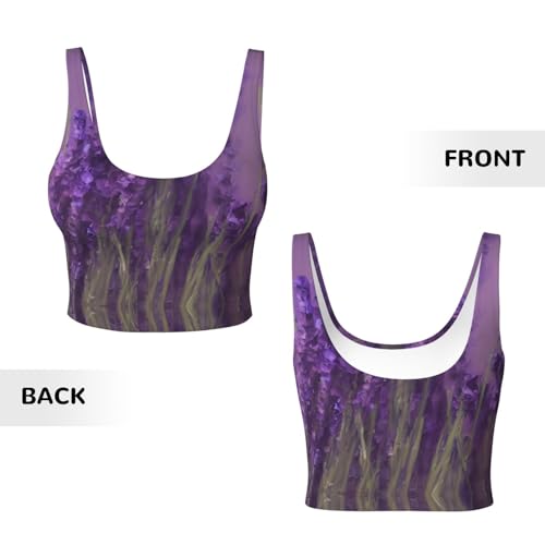 Chaleco lavanda de yoga con estampado romántico y elegante 4
