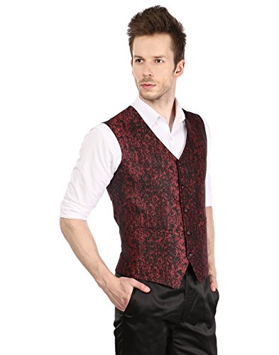 Image of PLATINUM STUDIO Men's Waistcoat (NJ-796-MRN-38 Maroon 38)