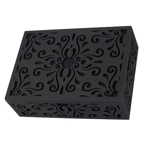 Doorbell Chime Cover Box Only, 10.4x7.3x3.3In Decorative Wooden Door Bell Chime Box with Screw for Installation, Wall-Mount DoorBell Cover, Universal Indoor Door bell Covers for Home Upgrade(Black) by GLASSWINDS - Used condition - US$17.95