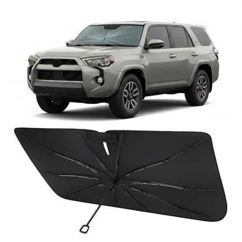Image of Proadsy Custom Fit 2010-2024 Toyota 4Runner Windshield Sun Shade Umbrella | Advanced Ice Crystal Material, -54F Cooler, Zero-Gap Sunblock, Instant Setup & Foldable Design for Summer Parking, Daily Use