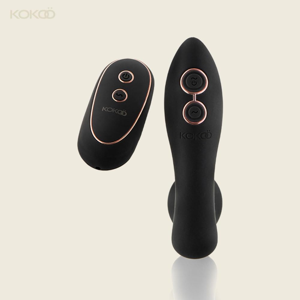 Kokoö Stimolatore Prostatico e Anale con Telecomando Greta | 7 modalità di vibrazione, 3 velocità | Silicone, Motore Potente e Silenzioso, Ricaricabile Tramite USB e Impermeabile (Nero)