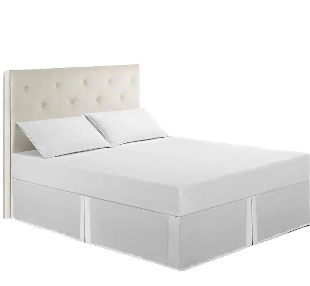 UDHSNJZG Bed Skirt Bedspreads Home Bedclothes Solid Color Bed Skirt For Hotel Household Decor(White,Q(153X203cm))