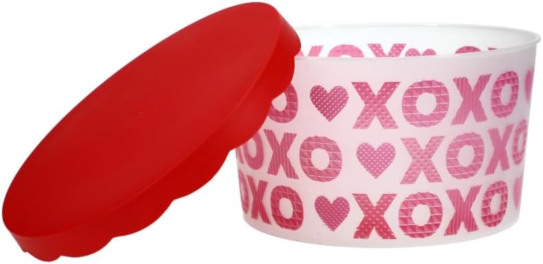 Miniatura 5 de Recipiente de plástico para galletas de San Valentín con tapas festoneadas, recipientes redondos para galletas, dulces, regalo, cajas de regalo para