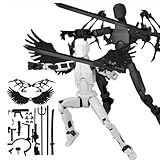 Assembly Completed T13 Action Figures 3D Printed T13 Action Figure, Multi-Jointed Robot Movable N13 Action Figure, Lucky Nova 13 Action Figure (Black White)