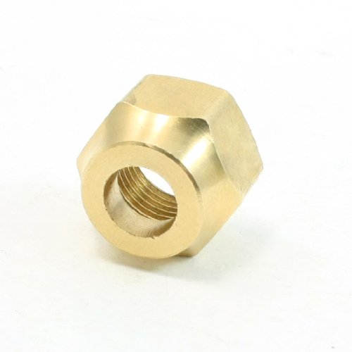 Aexit Gold Tone Nuts Brass Thread Dia 14mm Hexagonal Hex Head Panel Nuts Screw Nuts