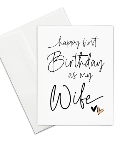 Happy First Birthday As My Wife Card, Birthday Wishes from Husband, Love Card Gift from Spouse