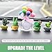 Qurbuns 4 PCS Cute Mini Cactus Figurines, Automotive Dashboard Cute Decoration, Car Mini Plants Ornament for Car Dashboard, Office Desk, Home Shelf (Green)