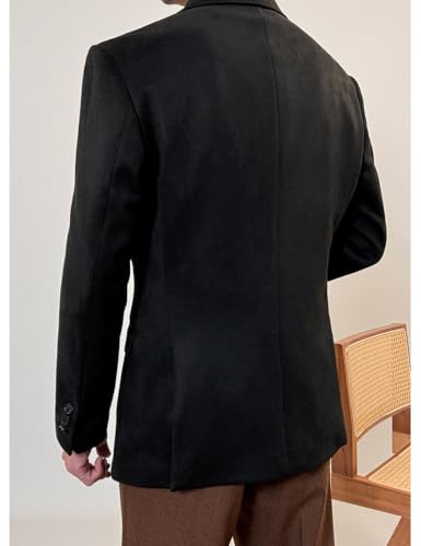 Men's Vintage Suede Blazers Retro Notch Lapel Single Breasted Suit Jacket Casual Formal Sports Coat2