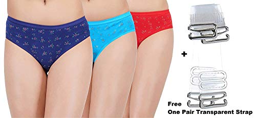 Image of AQUAZZURA Women's Cotton Multicolor Printed Panty | Panties | Bikni (Combo Pack of Three)