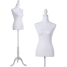 Mannequin Dress Form Female Dress Model Torso Display Mannequin Body 60-69 Inch Height Adjustable Tripod Stand Cotton Fabric