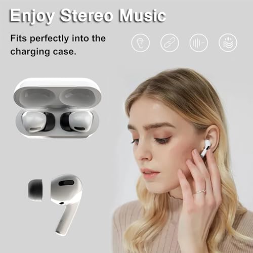 Replacement Memory Foam Ear Tips for Apple AirPods Pro 3 (2025 3rd Gen) - Anti-Slip Earbud Tips for Airpod Pro Ear Tip Replacement with Wax Guard (Black, S/M/L (2 Pairs Each)) - image 4