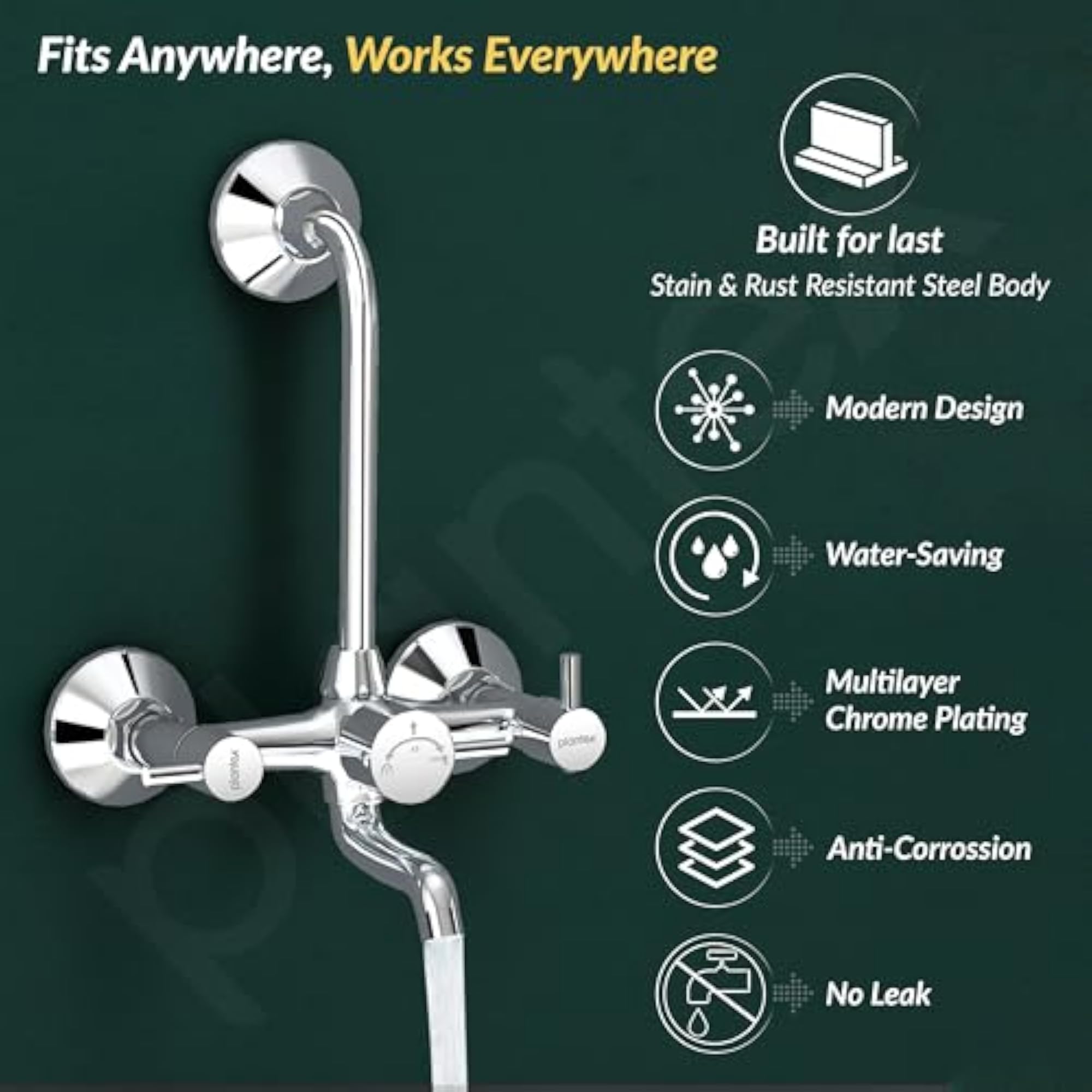 Wall Mixer for Bathroom with L-Bend Connector