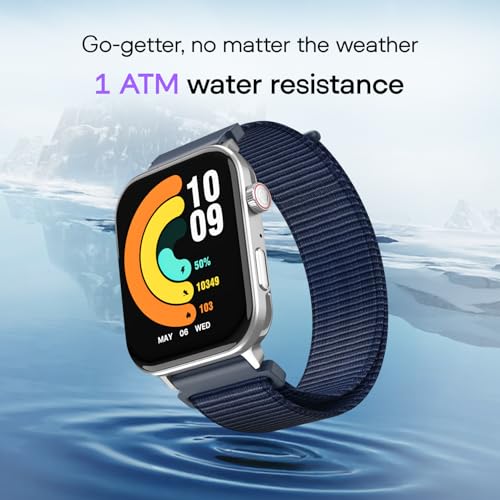 Image of Noise Icon 5 Smartwatch with AI Watch Faces & AI Search, 1.95 inch AMOLED Display, 10 Days Battery, Bluetooth Calling, 100+ Sports Modes, IP68 (Blue Weave)