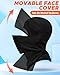 Balaclava Face Ski Mask with Movable Deisgn for Men Women-Fleece Winter Face Covering for Cold Weather Skiing Outdoor Work Black