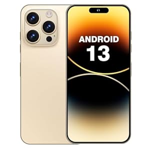 A14 Pro Max Unlocked 5G Cell Phone, 6.82 Inch FHD+ 90Hz Screen Android 13 Smartphone 6000mAh Battery, 6GB+256GB Octa-Core, 64MP/24MP AI Camera Mobile Phone, Dual SIM with GPS/Face ID – Gold