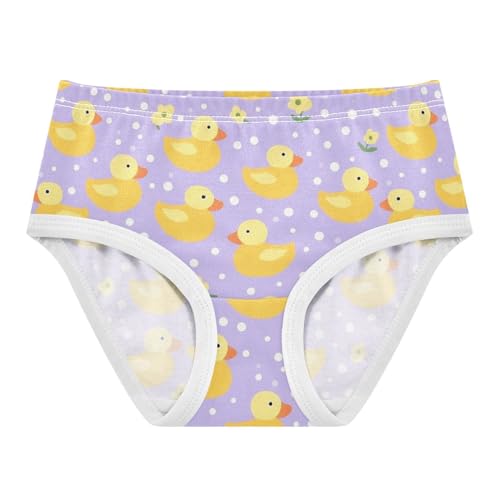 Wusikd Yellow Ducks Girls' Underwear Cotton Lavender Girls Briefs Soft Toddler Underwear 2T