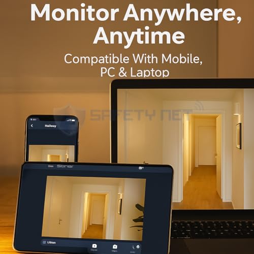 Image of SAFETYNET 1080P Full HD WiFi Security Camera | 24 /7 Continuous Power | iWFCam App Live View | Motion Detection | Loop Recording | Mobile & PC Monitoring (Straight Holder)