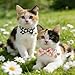 JarThenaAMCS 3 Pcs Daisy Flower Cat Collar with Breakaway Bell Bow Tie Pink Blue Black Floral Adjustable Kitten Collars for Spring Summer Girl Boy Cats Small Pet Party