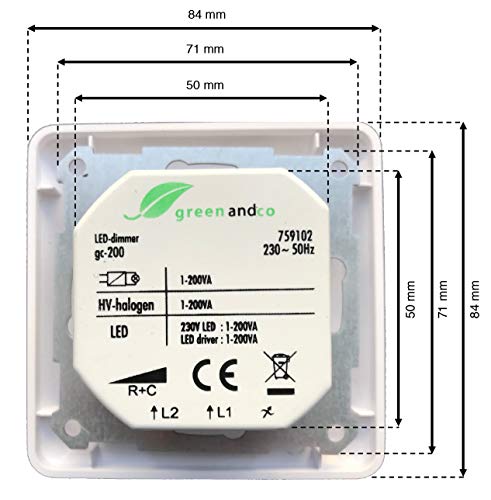 Led-Dimmer greenandco gc-200 für Unterputz-Installationen