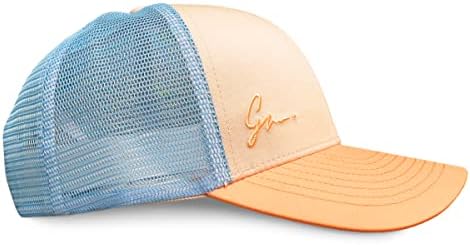 Grace Folly Beach Trucker Hats for Women- Snapback Baseball Cap for Summer (Classic Blue & Peach)