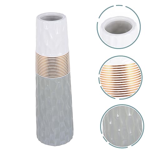 Vase en céramique bicolore moderne pour composition de fleur de bureau