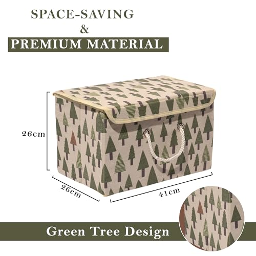 Image of Kuber Industries cotton Set of 2 Foldable Organisers for Clothes - Large Closet Organizer for Toys, Books, Blankets, Space Saver Utility Box. Cream