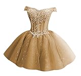 JAEDEN Homecoming Dresses Lace Short - Cocktail Dresses Tulle V Neck Prom Dress Khaki US2