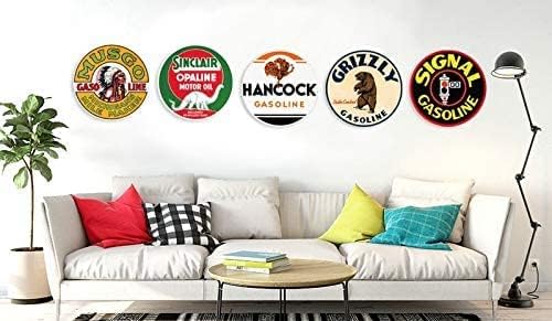 Miniatura 4 de Letrero redondo de metal rústico para decoración de pared, placa de chef y utensilios de delicadeza, corona de corona, adecuado para el hogar,