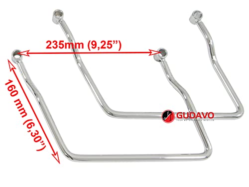 Barras soporte para alforjas compatible con motos Harley y Yamaha miniatura 2