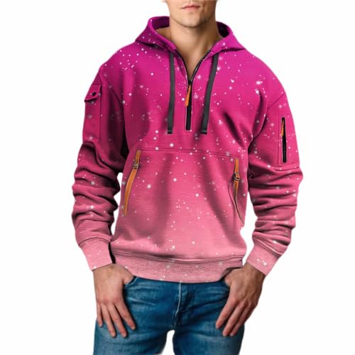 Sudadera con capucha para hombre oversize en degradado morado para gimnasio