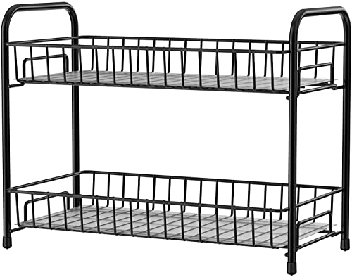 Image of ADD2CART Countertop Organizer Organization, 2 Tier Moveable Corner Shelf for Kitchen, Bathroom, Spice Rack, Coffee Area, Over Sink, Dresser Table