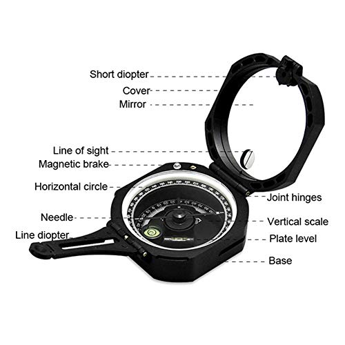 Compas fluorescent pour camping doté d'un mesureur de carte mécanique précis - 6