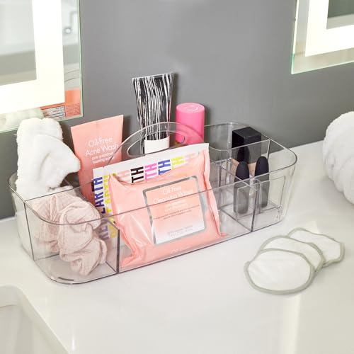 Image of iDesign Plastic Cosmetic Organizer Tote, Clear | For Vanity, Bathroom, Shower