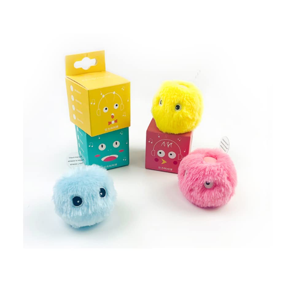 Beauenty 3 Pack Fluffy Plush Cat Ball Toys,Cat Interactive Toy ，3 Lifelike Animal Chirping Sounds，Fun Cat Catnip Toys For Cat Play (Plush)