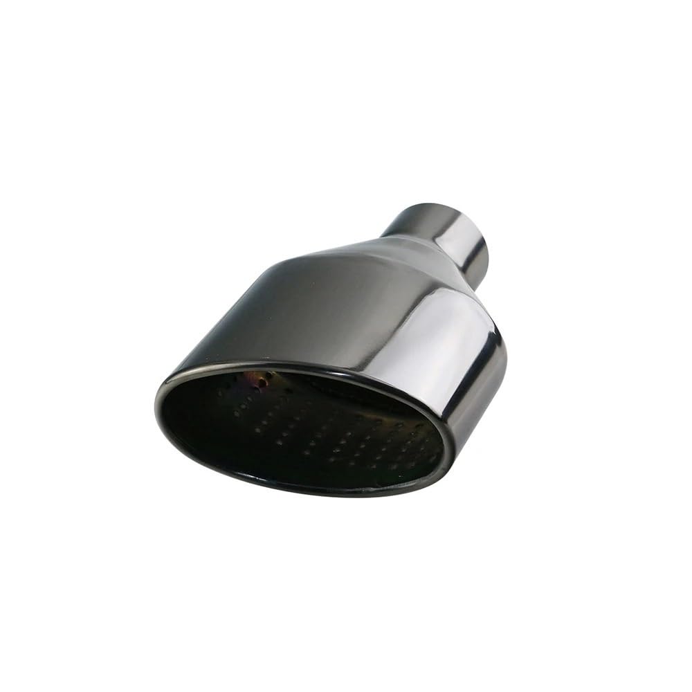 uniwersalna rura wydechowa 1 para uniwersalnych końcówek wydechu samochodowego ze stali nierdzewnej 63 mm, wylot walcowany owalny, skośny tłumik Tłumik końcowy(Black)