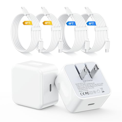 Otovoda 40W Type C Charger Fast Charging for iPhone 17 16 15 USB C Charger Block Foldable Plug USBC Wall Chargers Brick with 6FT Cables for iPhone 17 Pro Max/17 Pro/17/16/16 Pro Max/15 Pro Max 2 Pack