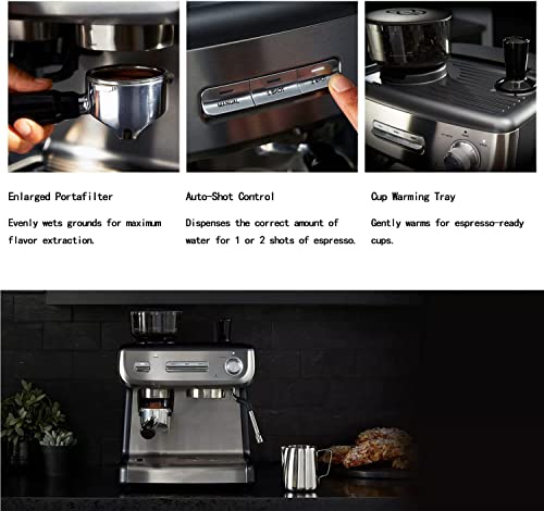 ADAPEY Cafetera expreso Máquina de café espresso automática con molinillo y varilla de vapor, máquina de café… - Imagen 7