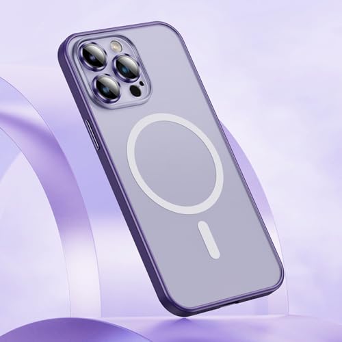 Coque violette iPhone 13 Pro Max ENILSA mate résistant aux traces et compatible chargeur Magsafe