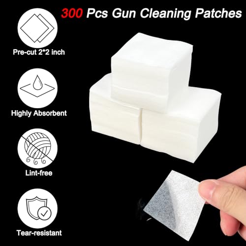 Image of Gun Cleaning Supplies - Lint Free Gun Cleaning Patches and 6 Inch Gun Cleaning Swabs Kit - Fit for Most Caliber Firearms Cleaning